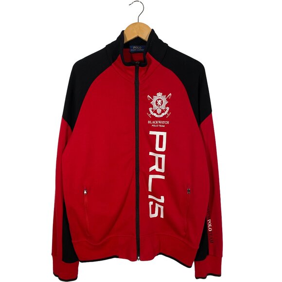 Polo Ralph Lauren PRL15 Blackwatch Polo Team Full Zip Track Jacket red mens L - Picture 1 of 9